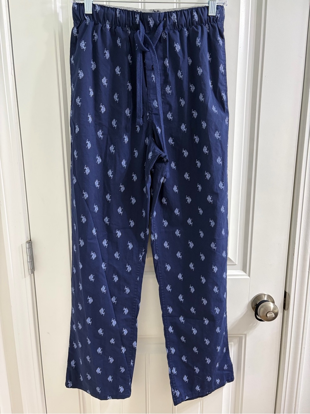 U.S. Polo Assn. Men’s Navy Blue Printed Pajama Pants S Preppy Loungewear